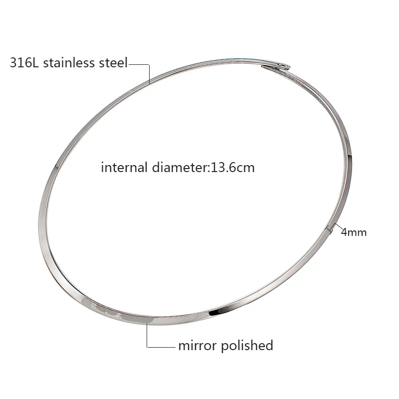 Stainless Steel Necklace Round Statement Punk Style Choker For Girl Boy Femme Jewelry Bijoux Collares