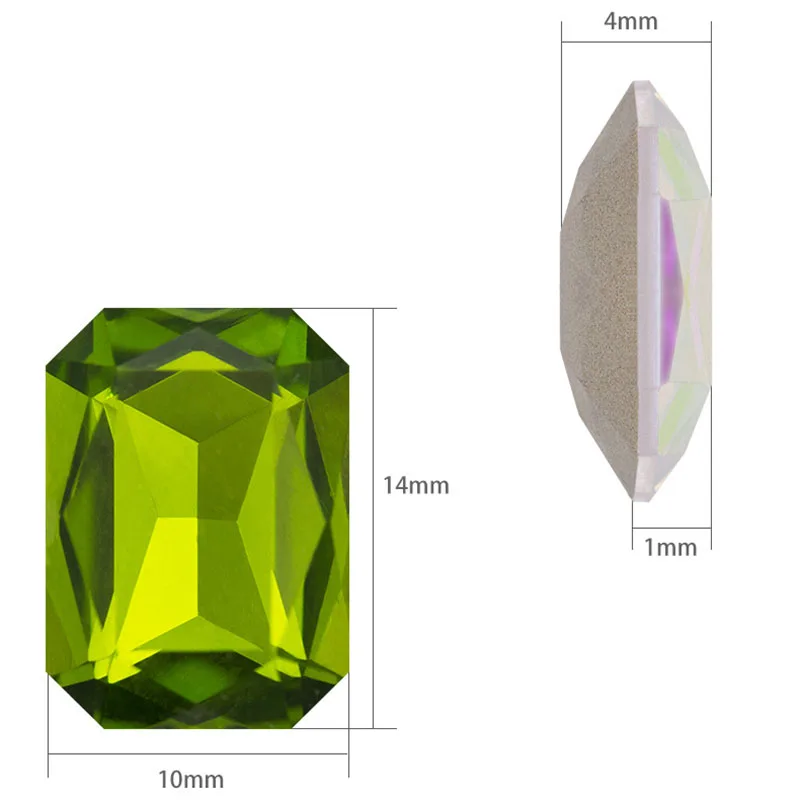 10x14mm/13x18mm prostokątna ościoboczne kształt pointback szklane cyrkonie kryształ strass diy dodatki odzieżowe