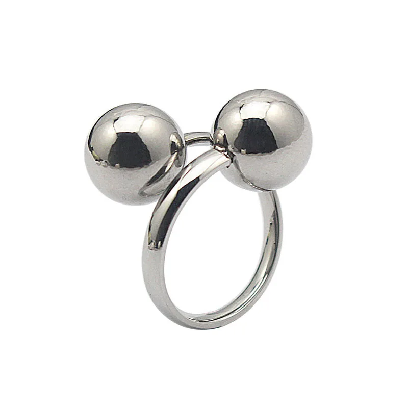 Rings for Girl Silver Color 316L Stainless Steel Lovely Design with Beads Christmas Present Cute Femme Jewelry 2 Size 6/10