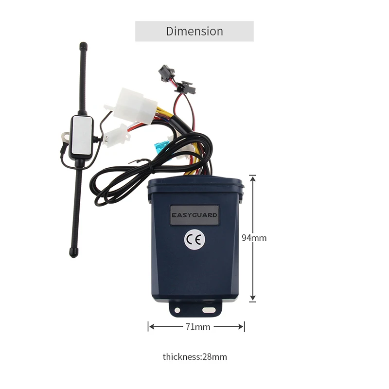 EASYGUARD universal version 2 way motorcycle alarm system microwave sensor remote engine start proximity sensor shock sensor