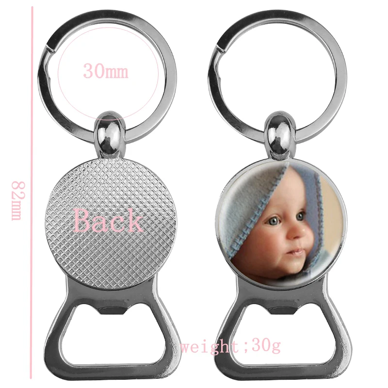 SUTEYI Personalized Photo Key Chain Bottle Opener Keychain Custom Photo of Your Baby Child Mom Dad Grandparent Loved Family Gift