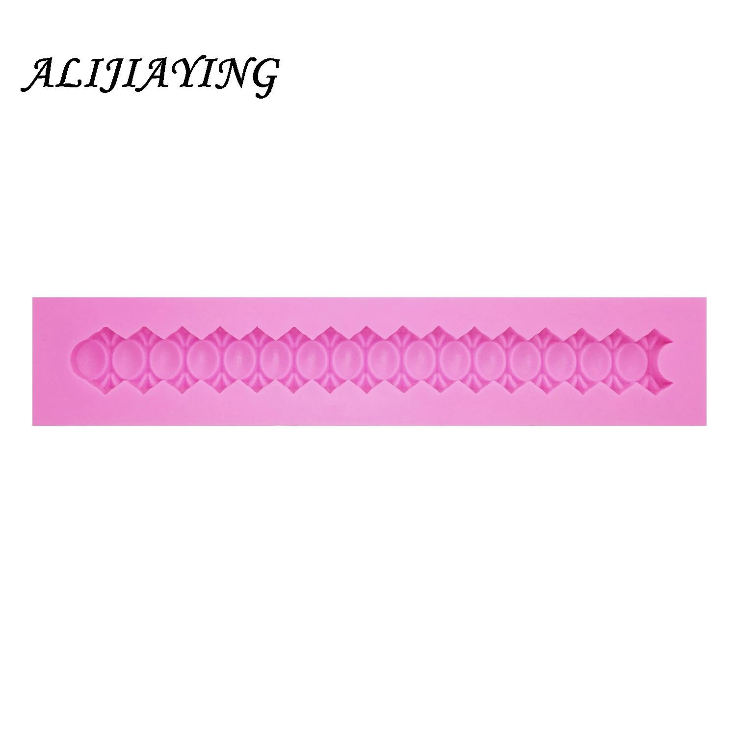 1Pcs Long pearl Shaped Strip lace Cake border Silicone Mold Cake Decoration tools Fondant Cake Mould polymer clay molds D0339