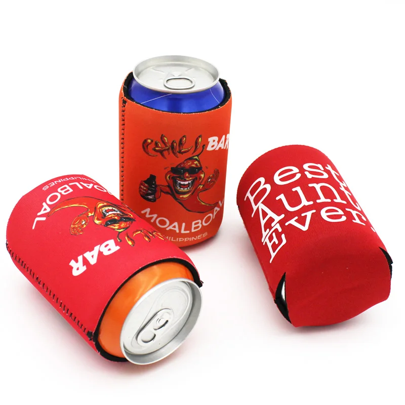 

100 Pieces Foldable Stubby Cooler Sleeves Beer Coolies for Cans and Bottles cozy Bulk Drink Cooler DIY Custom LOGO Wedding Gifts