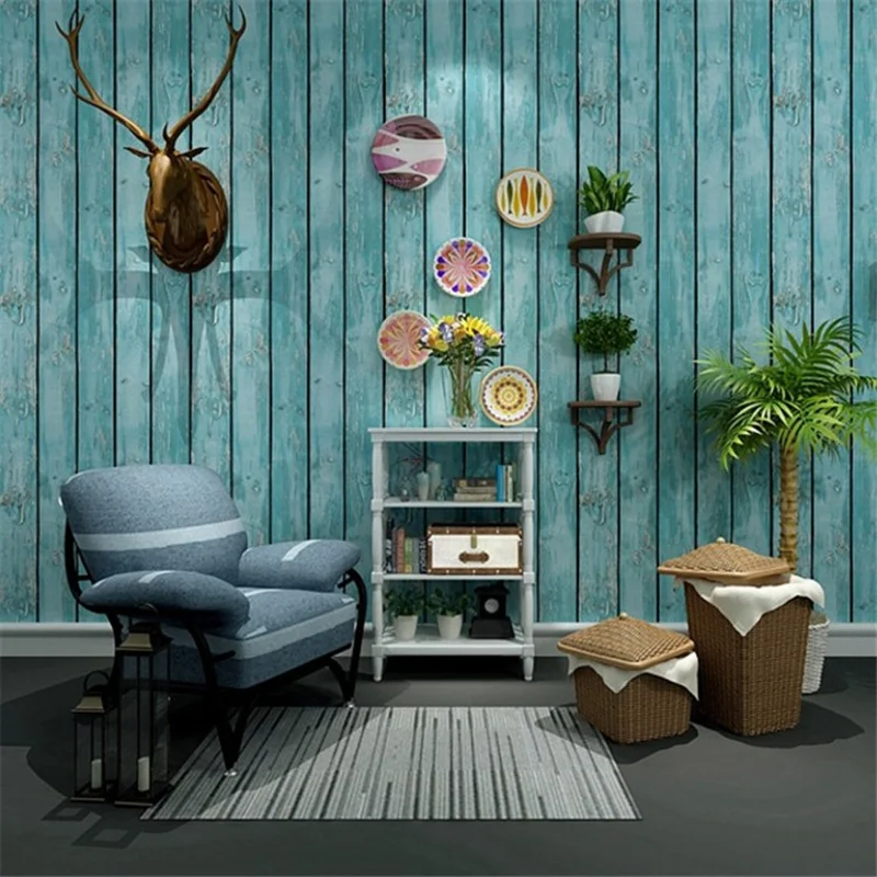 

Mediterranean Wall Papers Home Decor Vintage Wood Wallpapers 3d Vinyl Waterproof Personalized Contact Wall Panels papel tapiz