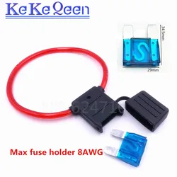 1set Inline Auto Blade Fuse Holder 8AWG Fuse Holder MAXI Fuse Holder With 26cm Wire Plastic Cover with 60A MAXI FUSE