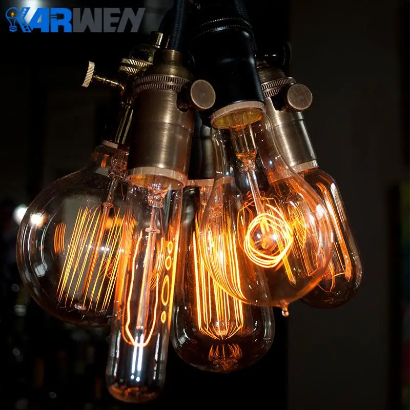 KARWEN 6PCS Retro Vintage Edison Bulb E27 40W G95 G80 Edison Bulb Light 220V Filament Antique Incandescent Bulb For Pendant Lamp