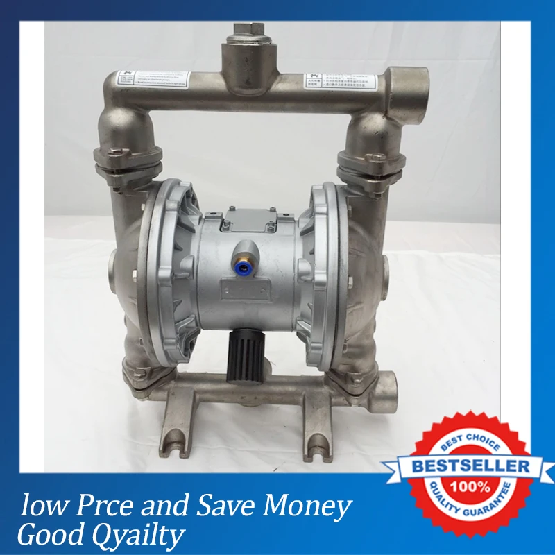 

QBY-25 Stainless Steel Air Operated Diaphragm Pump 0-2.5m3/h Bare Pump With F46 Diaphragm