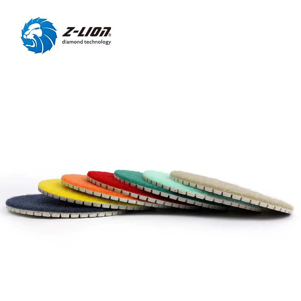 Z-LION 10pcs 4 Inch Wet Diamond Polishing Pad For Granite Marble Concrete Angle Grinder Granite Polishing Tool Abrasive Wheel