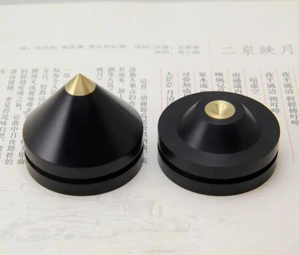 4pcs Brass head ebony HIFI audio amplifier sound speakers shock-absorbing feet 33mm