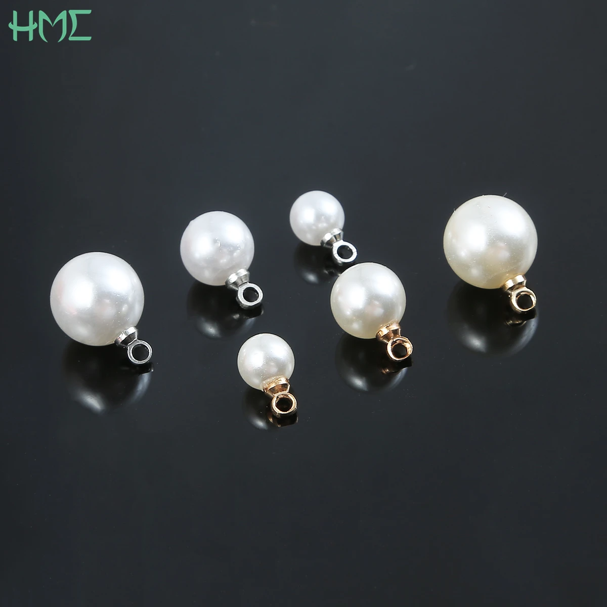 

10pcs Imitation ABS Pearl Round Beads Charm Pendant for Earrings Bracelet Necklace Choker DIY Ear Stud Jewelry Findings Making