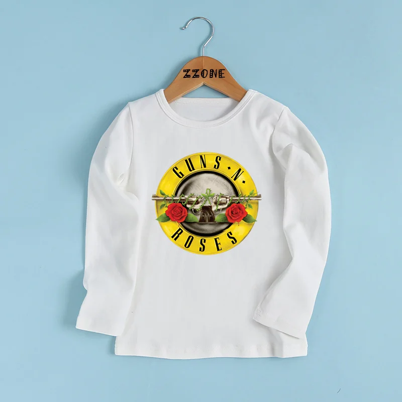 Rock Band Gun N Roses Printed Children's T shirt Boys and Girls Kpop Music Casual Clothes Kids Long Sleeve T-shirt,LKP5196