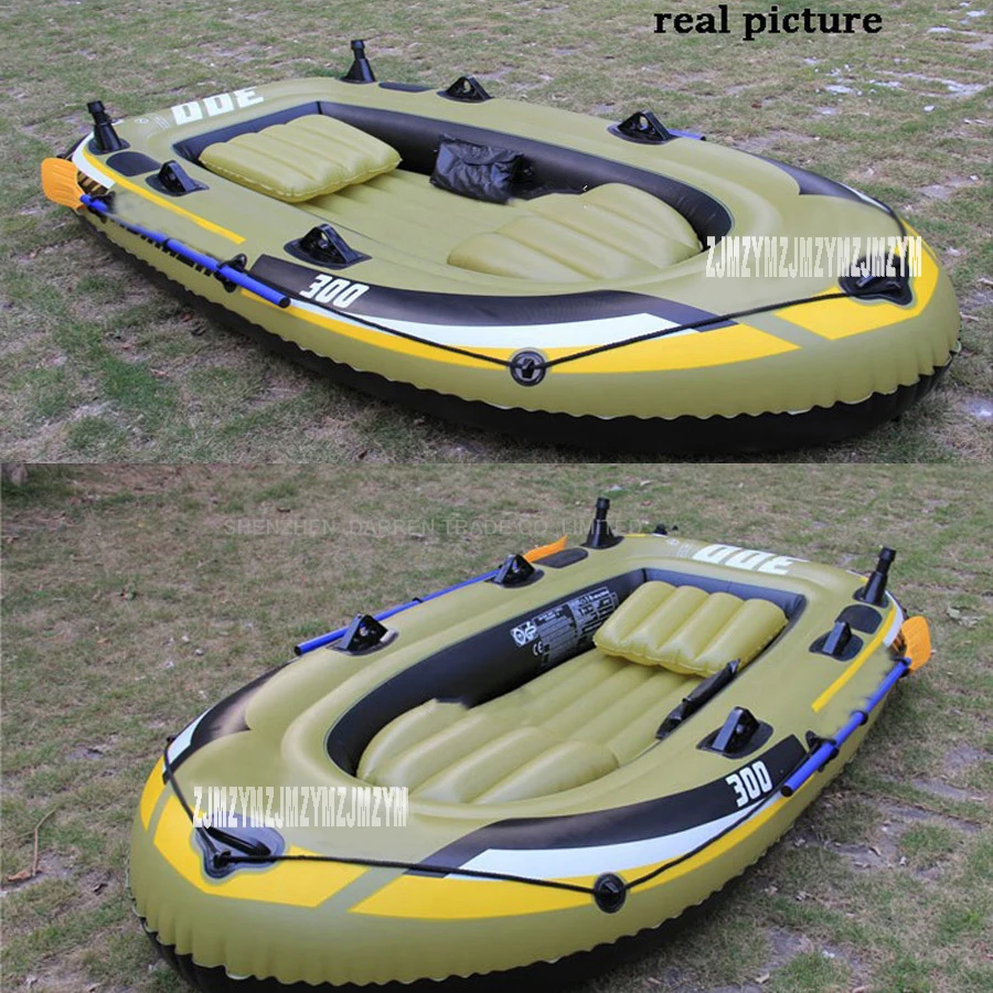 

4 person child inflatable fishing boat PVC Rowing Boats carry weight include two seat+a pair of oars+hand pump