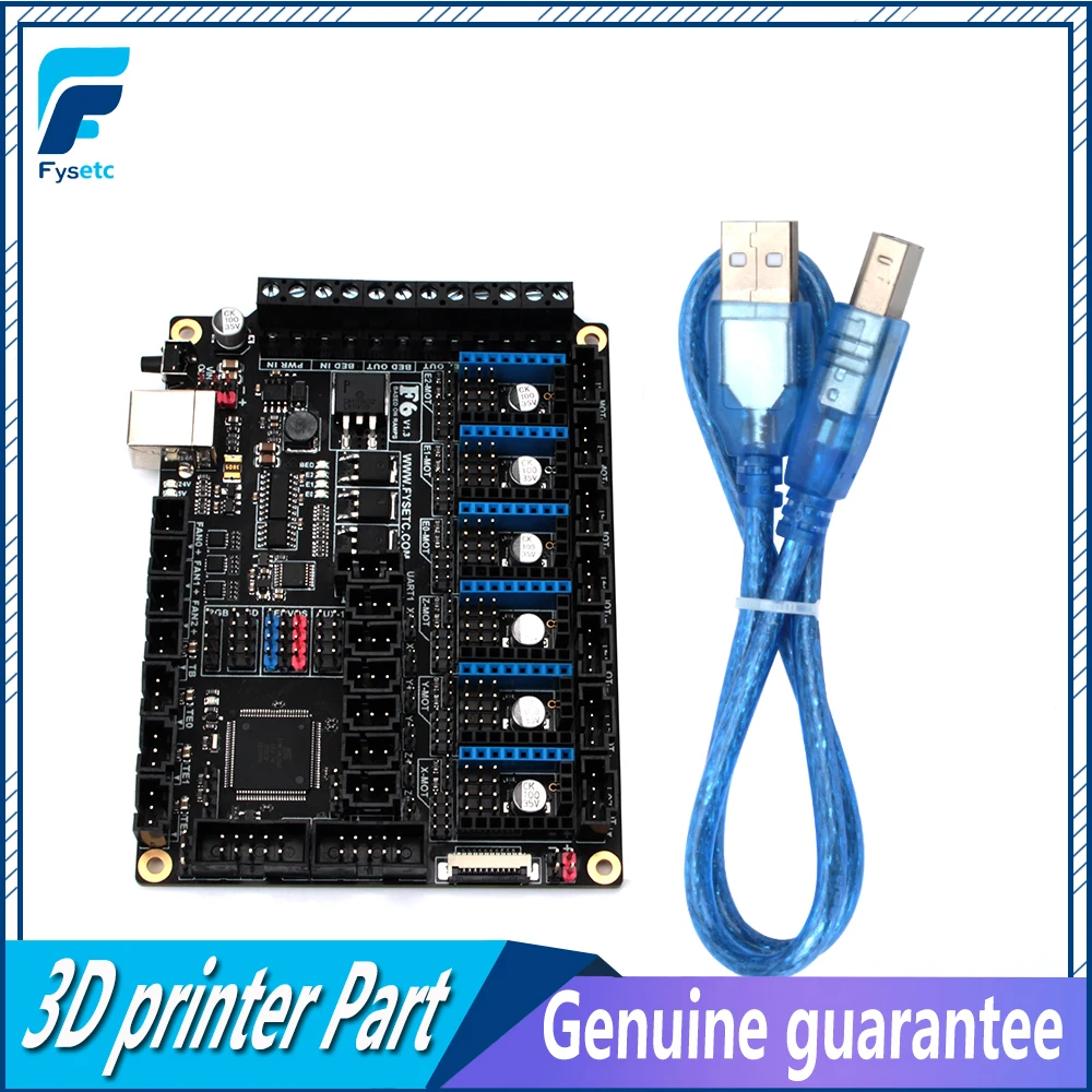 FYSETC F6 V1.3 Board ALL-in-one Electronics Up to 6 Motor Drivers For TMC2130 SPI Free VS SKR  S6 For 3D Printer CNC Ender 3