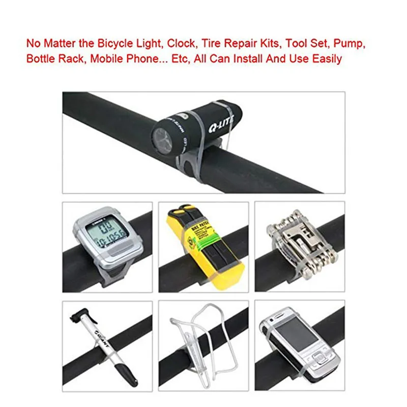 MTB Cycling Bike Bicycle Silicone Band Flash Light Flashlight Phone Strap Tie Ribbon Mount Holder