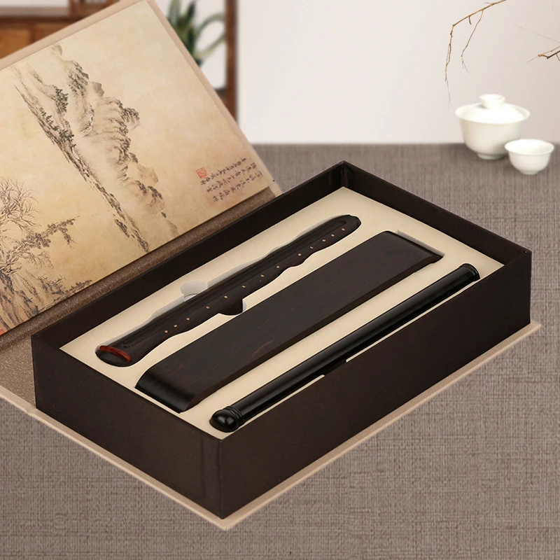 home decoration Rosewood sandalwood incense furnace line Gallery Zhai wood Ebony Wood lying incense incense gift set a Guqin