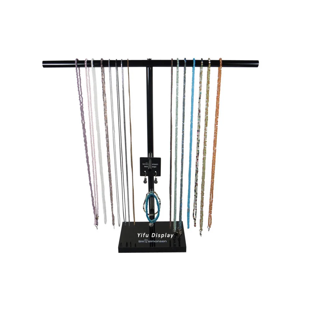 

Free Shipping Balck Acrylic T-bar Necklace Display Jewellery Display Necklace Holder Stand Jewelry Holder JW025