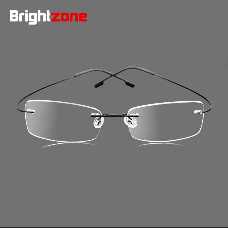 9 Colors Lightest Optical glasses Memory Titanium Alloy Rimless  Frame Myopia Prescription Glasses 1.56 1.61 Progressive Lenses