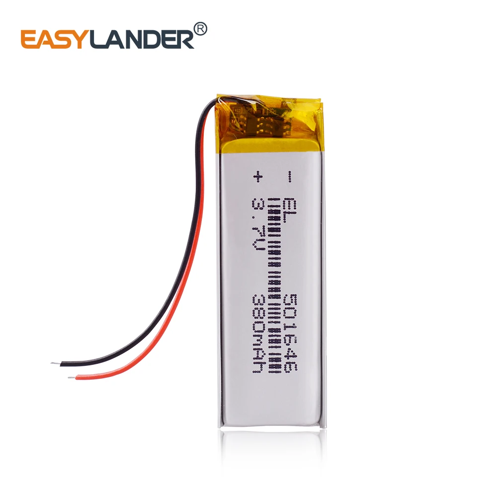 3.7V 380mAh 501646 Lithium Polymer LiPo Rechargeable Battery ion cells For Mp3 Mp4 Mp5 DIY PAD DVD E-book bluetooth headset