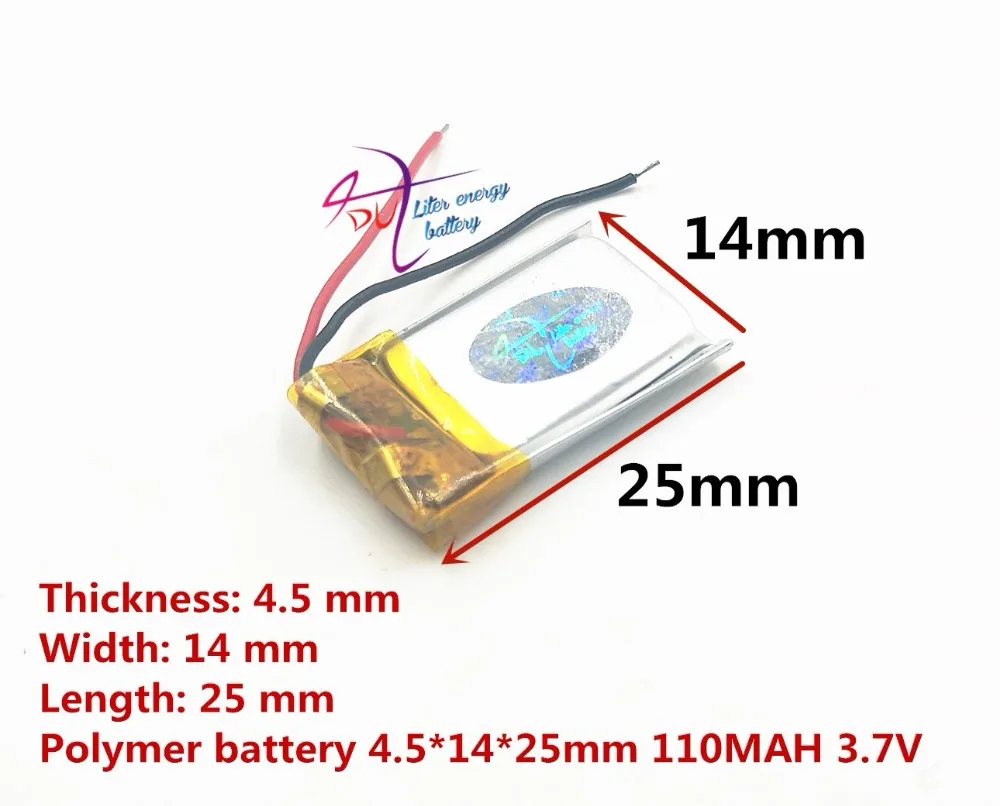 Beste batterie marke Größe 451425 3,7 V 110 mah Lithium-polymer-Batterie mit Schutz Bord Für Bluetooth MP3 MP4 MP5 GPS Digitale F
