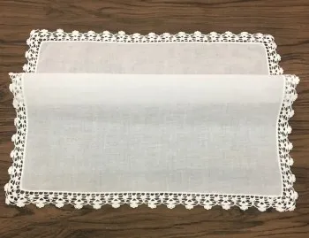 Lenços de algodão branco com bordas de renda, Bordado Vintage Crochet Hanky para noiva, Lenços nupciais de casamento, Conjunto de 12 Moda