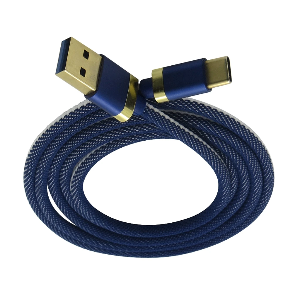 5pcs/lot 5V 2.1 A Denim Fast Charge Data Transfer Cable USB-C USB 3.1 Type C Cable for Samsung S9 S8 Plus Xiaomi 6 Huawei P10