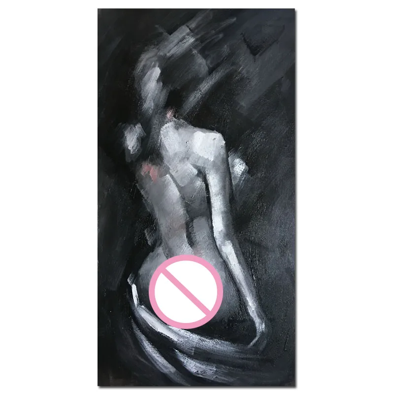 

Large Sexy Woman Nude Hand Paint Oil Painting Girl Naked Body on Canvas modern Abstract Wall Art Poster Home Cuadros Decor