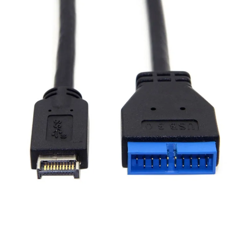 Usb 3.1 tipo-c mini cabeçalho do painel frontal de 20 pinos para usb 3.0 padrão 19/30 pinos cabo de extensão 20cm para placa-mãe asus