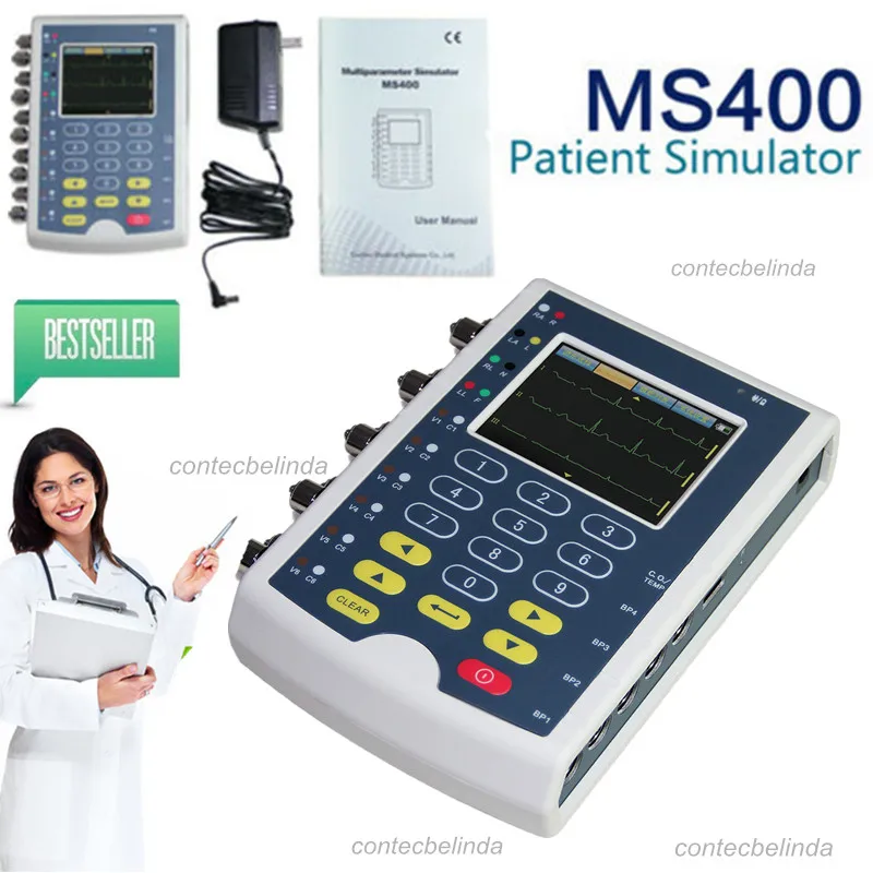 

CONTEC MS400 Multiparameter Simulator 12-lead ECG Resp Temp IBP Simulation Monitor,Touch Screen CE Promotion Price