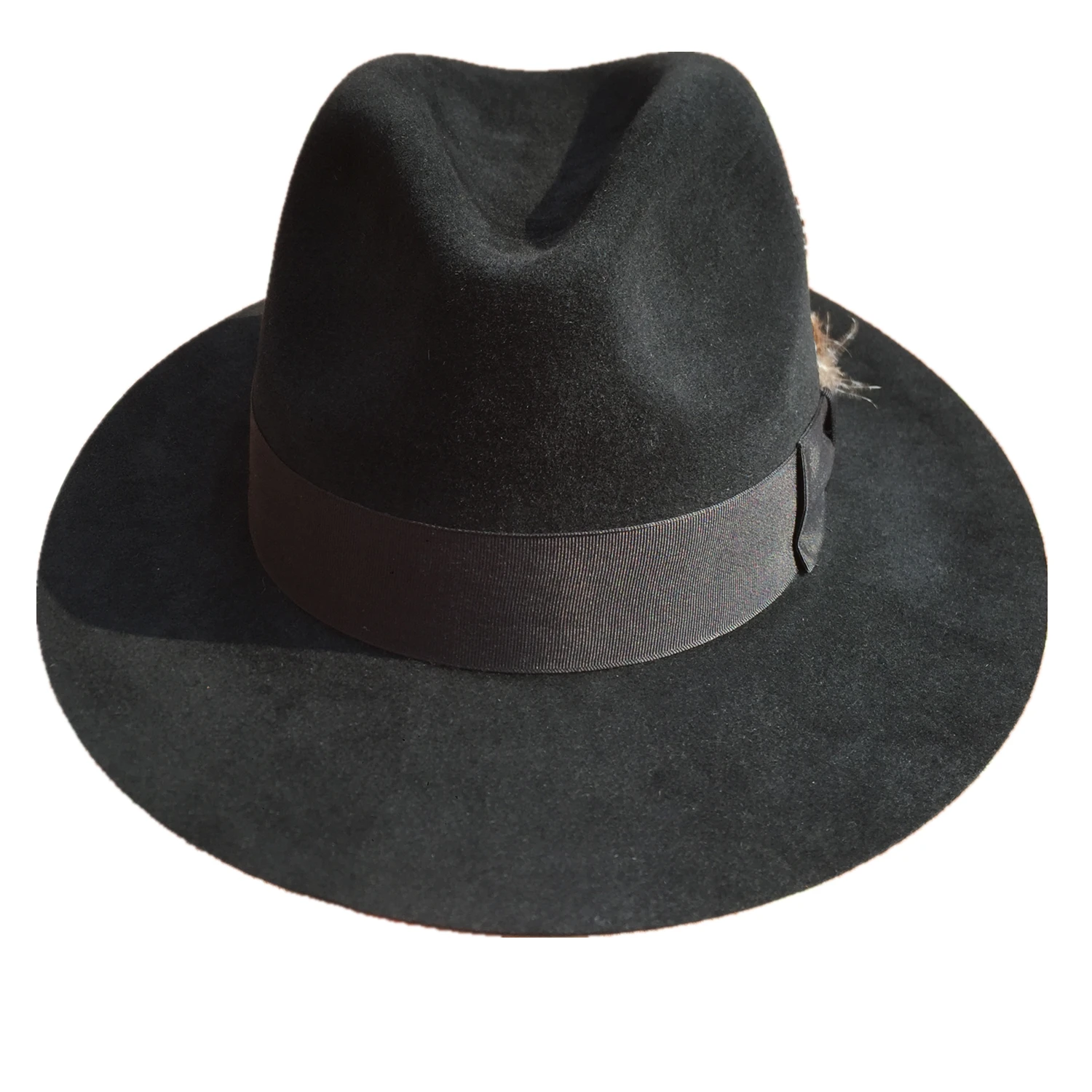 Luxury Angora Rabbit Fedora Hat Gangster Mobster Michael Jackson Gentleman Hats Black Grey Colors