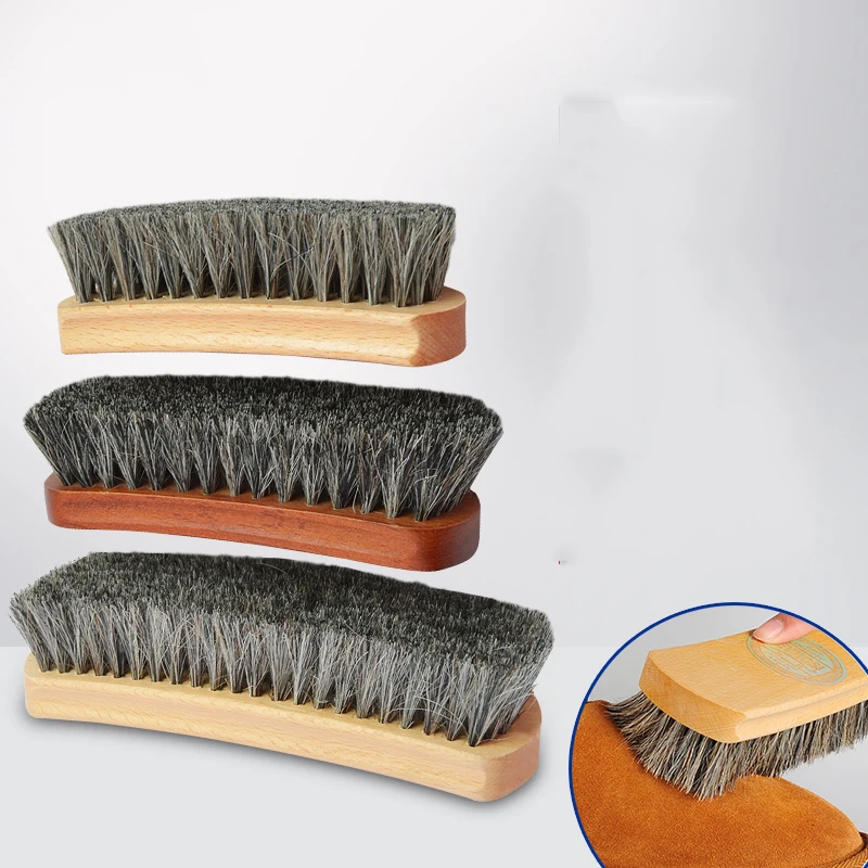 Superior horsehair brush, shoe brush, suede soft fur shoes cleaning and dust removal tools