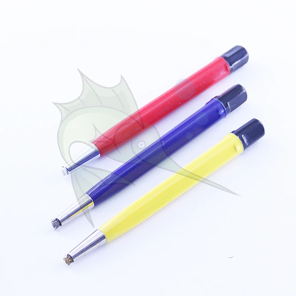 

3pcs/lot Scratch Brush Kit Fibre Glass / Brass / Steel brush stick Polish pen for Watch / jewellery Surface Dust Clean
