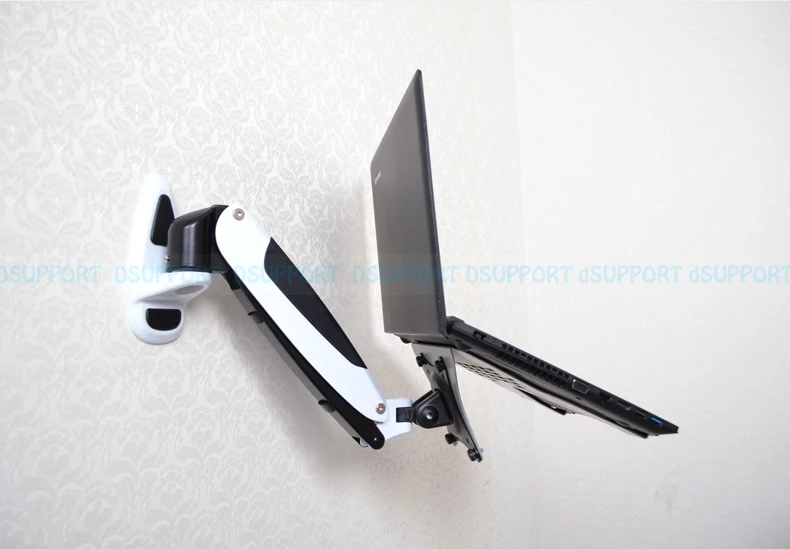 Gas Spring Wall Mount Laptop Holder Arm Aluminum Alloy Full Motion 10-17 inch Laptop Mount Stand Lapdesk GM111W-LDM