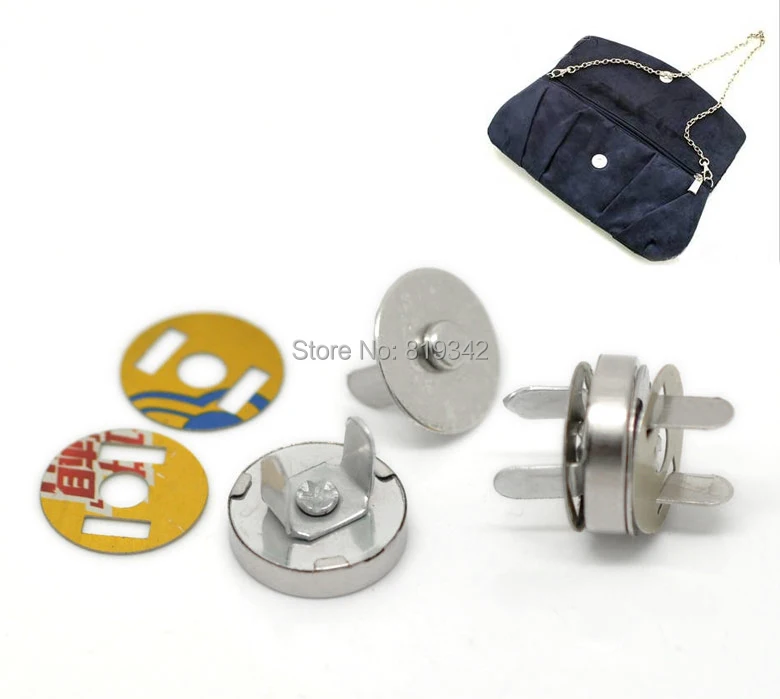 

Free shipping -50 Sets Silver Tone Buttons Magnetic Purse Snap Clasps/ Closure for Purse Handbag 14mm (M00024x5)