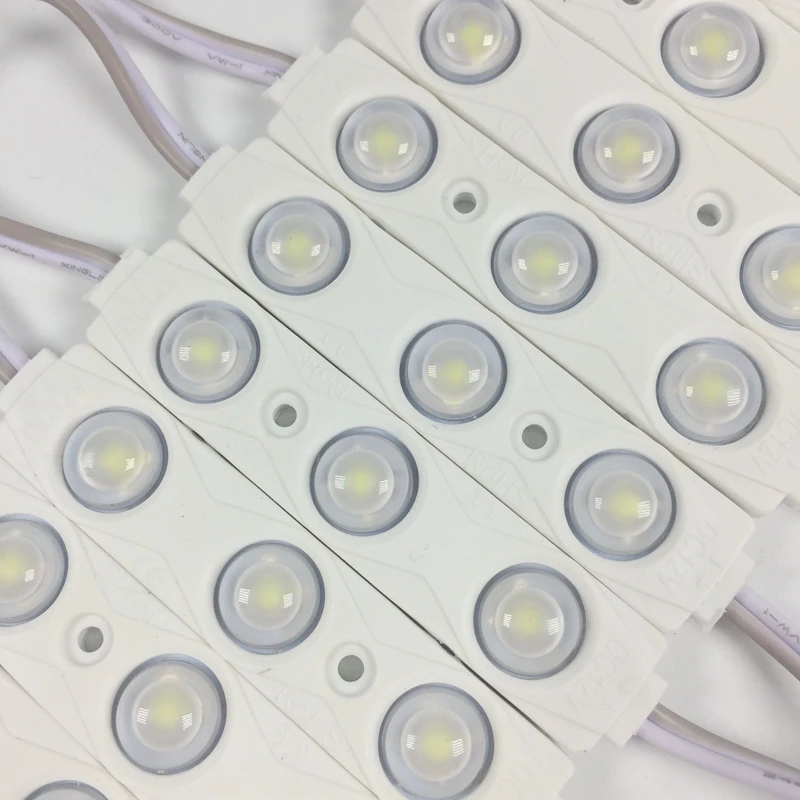 

1000pcs/lot 2835 3LED injection led module 12V with lens Waterproof IP66 ,160 degree 1.5W white,LED sign,shop banner,brighter