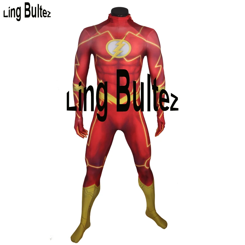 Ling Bultez High Quality Comic Hero Costume Red Flash Cosplay Costume Flash Zentai Suit Comic Flash Suit Custom Made