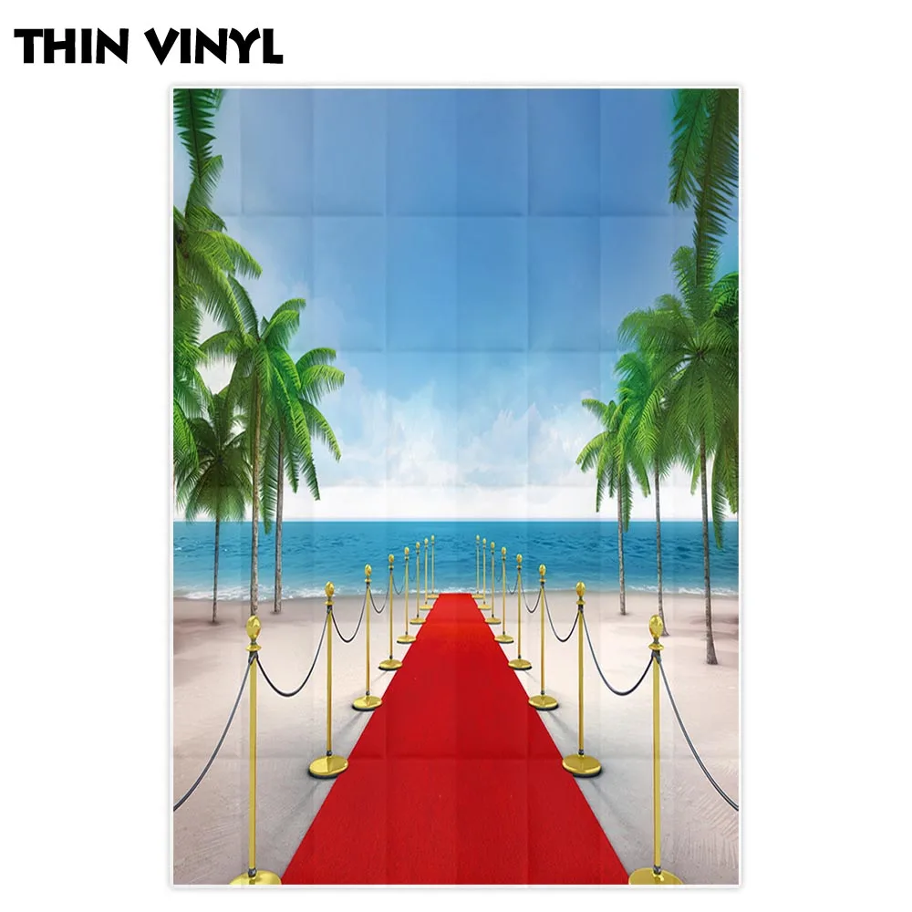 Allenjoy – arrière-plan de photographie, tapis rouge de plage, cocotier, fond de mer, pour studio photo