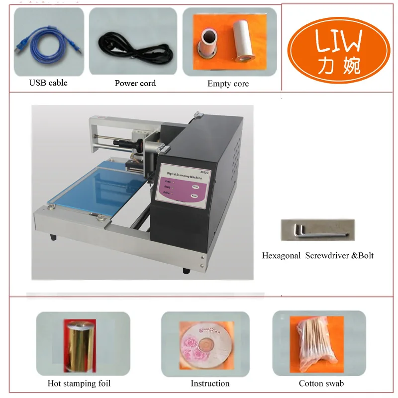 3050C desktop Digital foil stamping machine Foil printing