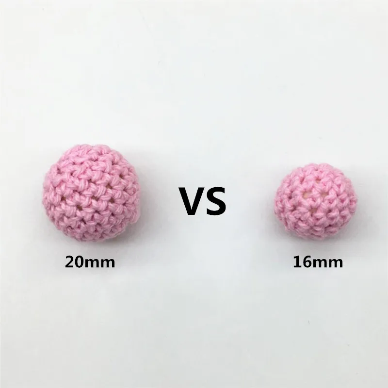 Chenkai 50pcs 20mm Round Knitting Cotton Crochet Wooden Beads Balls for DIY decoration baby teether jewelry necklace Toy