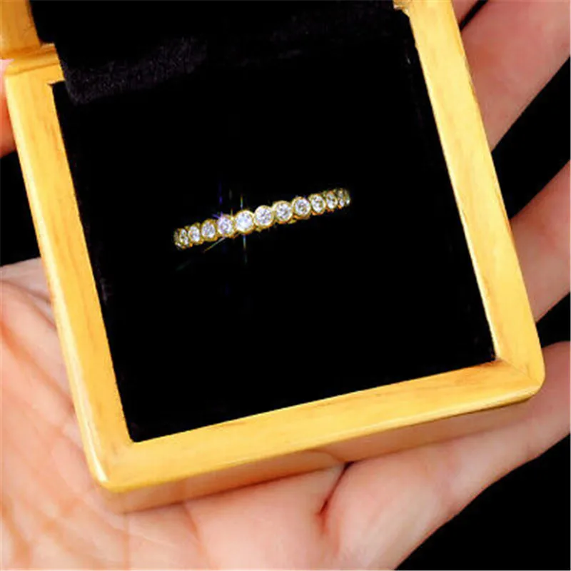 Eternity Promise ring 925 Sterling silver Pave AAAAA cz Engagement Wedding Band Rings for women Bridal Party Fashion Jewelry