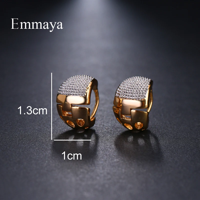 Emmaya Brand Elegance Unique Charm Two Tone Originality Jewelry Earrings For Woman Trendy Wedding Party Gift