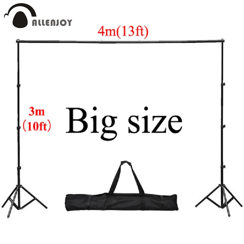 

Allenjoy 4*3m / 13*10ft Professional Backdrops stand Background Support System 2 stands+4 cross bar(Each 1m)+carry bag+4 clips