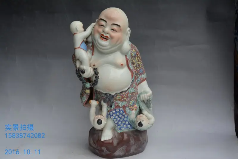 

Rare Old Chinese porcelain statue,Buddha & Three Children,Home Decoration collection & adornment, Free shipping