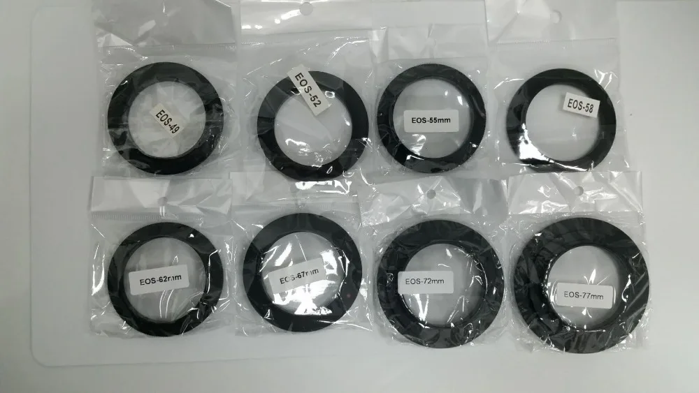 Aluminum Camera Macro Lens Reverse Adapter Ring EF to 49mm 52mm 55mm 58mm 62mm 67mm 72mm 77mm Mount For 5D2 5D3 5D4 6D 6D2 7D