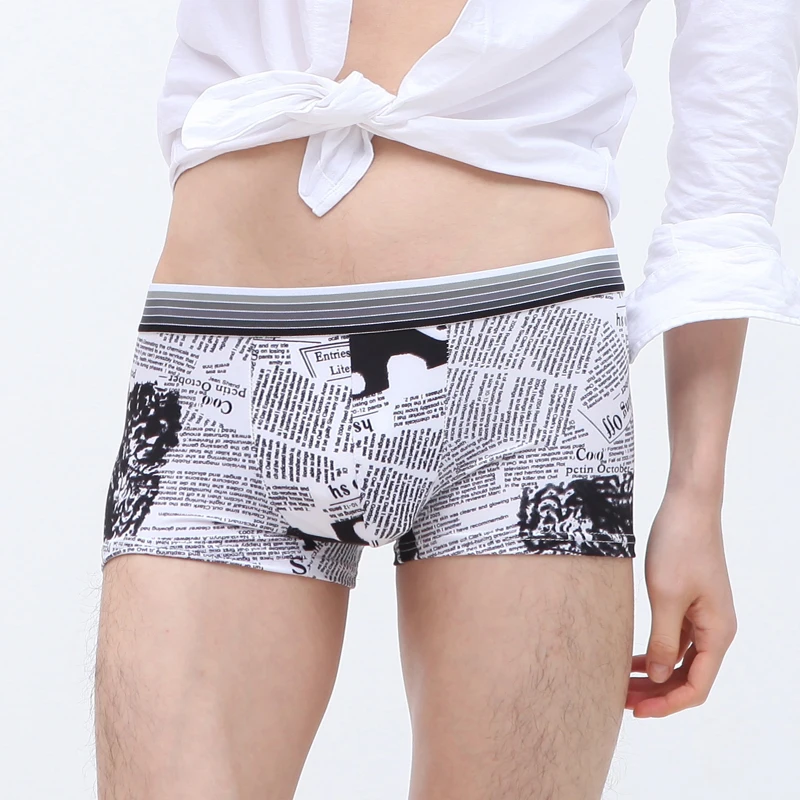 Sexy ice Silk Underwear Men Lovely Cartoon Print Boxer shorts Homme Male Comfortable Underpants Men's Boxers Breathable Panties