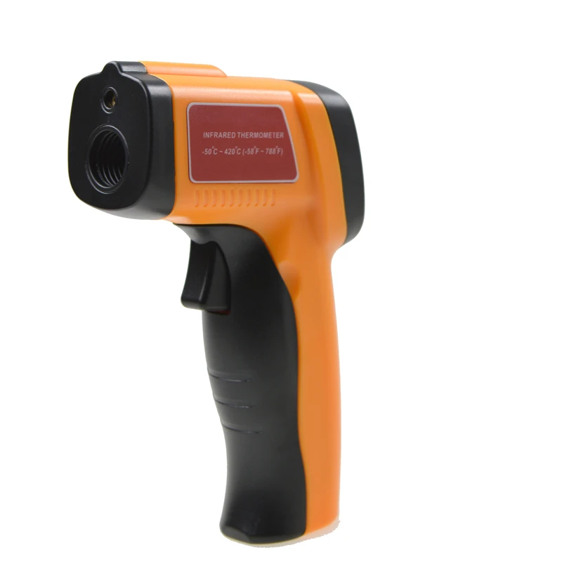 

Non-contact LCD Industrial Digital IR Infrared Thermometer -50~420 Celsius Emissivity:0.1-1.00 Laser Point Temperature Gun Meter