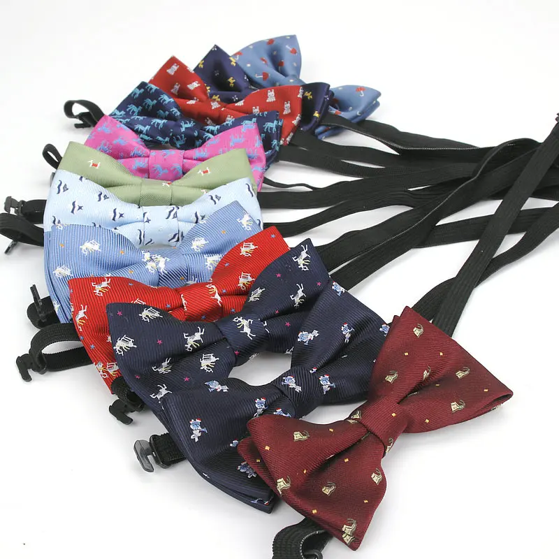 New Style Plaid Children Bowtie Polester Bowties Baby Kid Kids Classical Pet Striped Butterfly Bow tie Elk Bike Umbrella Dog Car