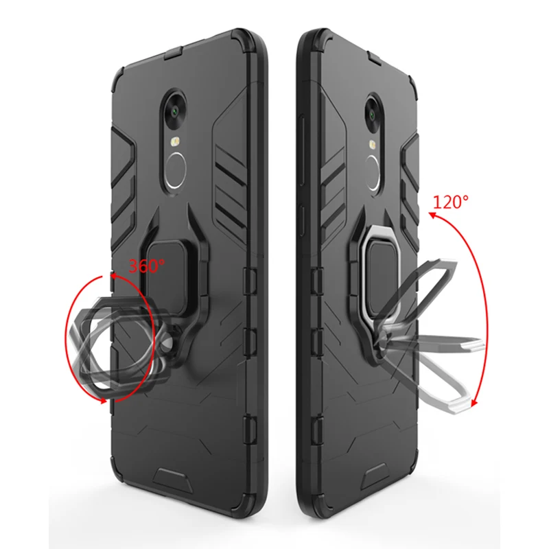 360 Armatura Custodia protettiva per telefono per Xiaomi Redmi Note 4 4X 5 Pro Antiurto Cavalletto Cover Shell per Redmi 6 Pro Custodie Capa