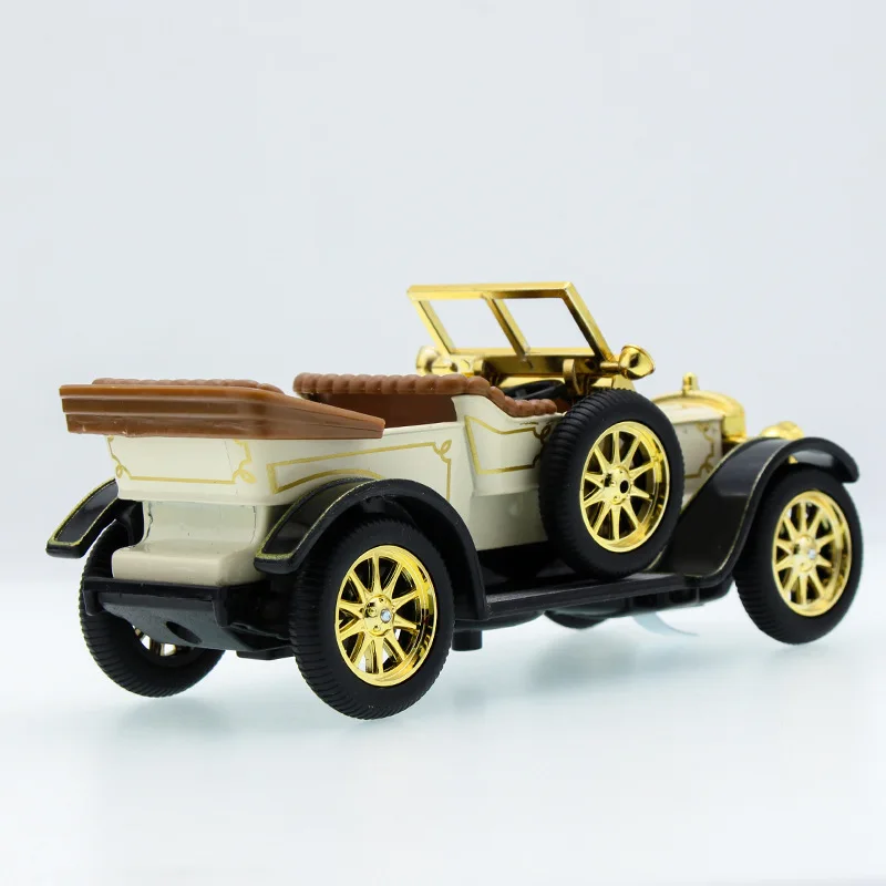 Collection of gifts 1:32 convertible classic car alloy model, simulation metal casting sound and light back to retro model, free