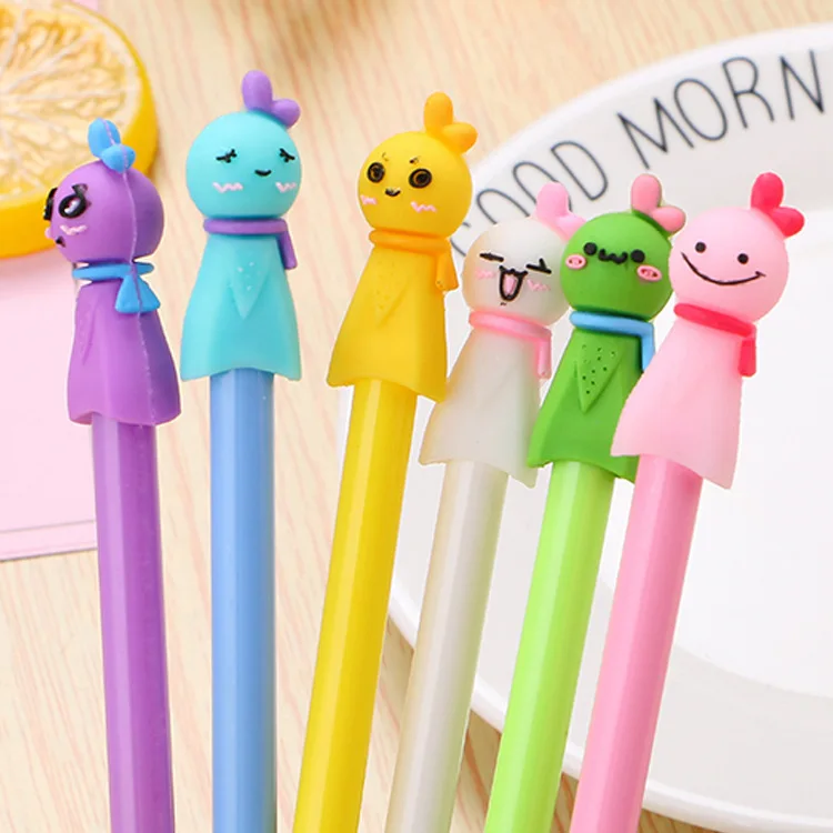 30 pcs Neutral pen lovely dolls to creative and fresh students study stationery pen black pen