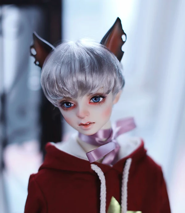 

D01-P426 children handmade toy 1/6 1/4 1/3 Doll Accessories BJD/SD doll wig boy Soft silver gray short hair 1pcs